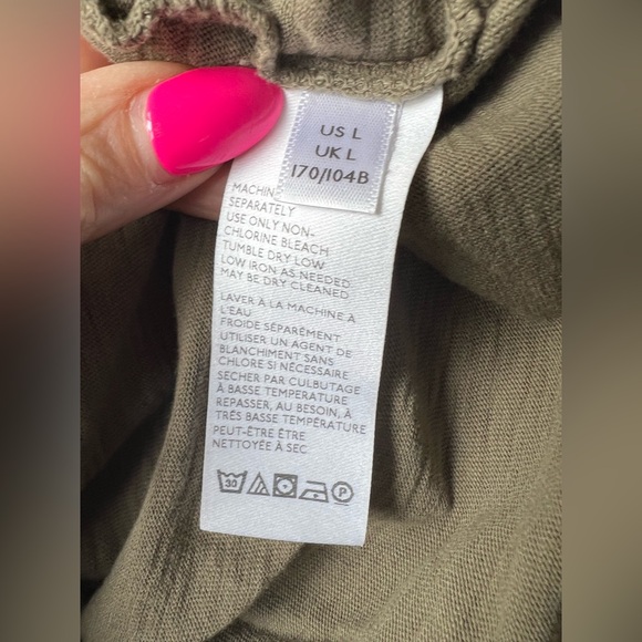 Free People We The Free Arden Tee Long Sleeve Army Green Large - Picture 8 of 9